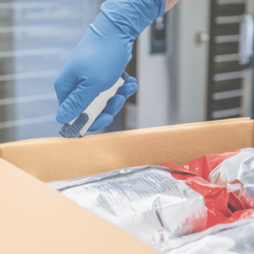 Metal detectable safety cutter for food industry